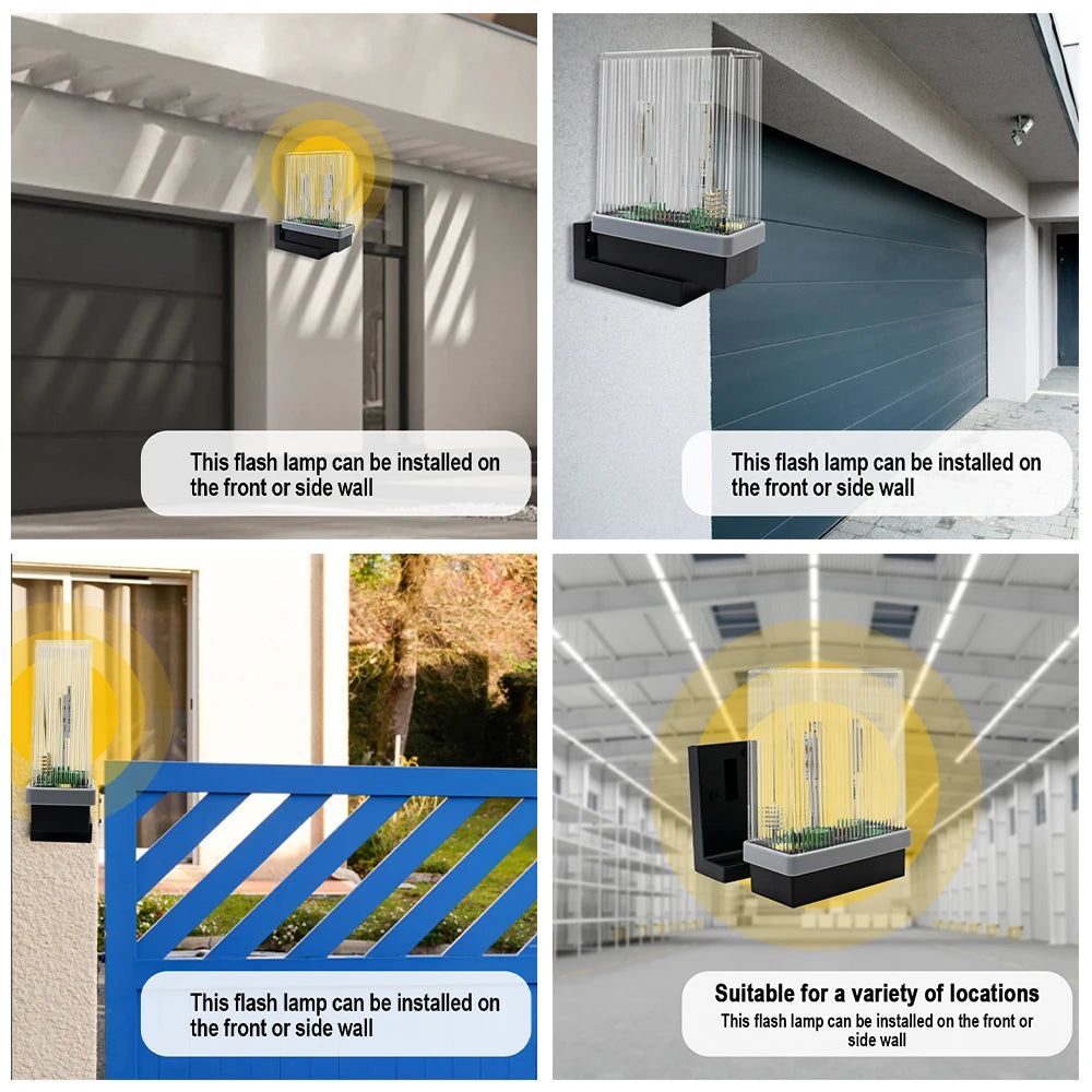 Lampe stroboscopique de sécurité pour porte de garage, étanche et silencieuse. Signal lumineux clignotant pour porte de garage. Étanche