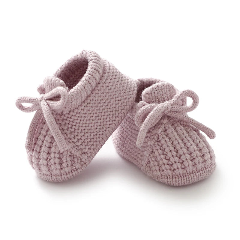 Chaussures pour nouveau-né, bottines tricotées pour bébés garçons et filles, premiers chaussons tendance, couleur unie, pour tout-petits et enfants de 0 à 18 mois, vêtements chauds et accessoires