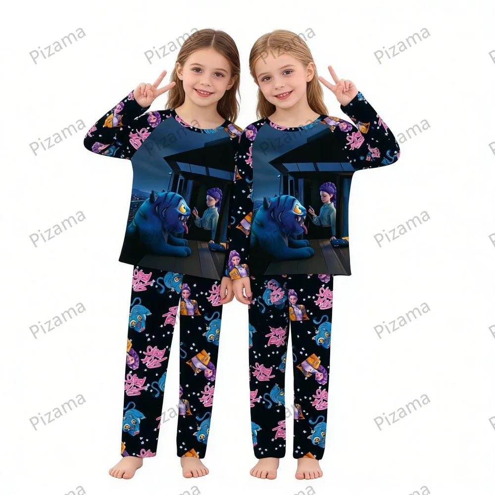 Pyjama K-Pop Chasseurs de Démons, ensemble 2 pièces pour enfants, manches longues et pantalon, collection automne. Convient aux garçons, filles, bébés et adolescents
