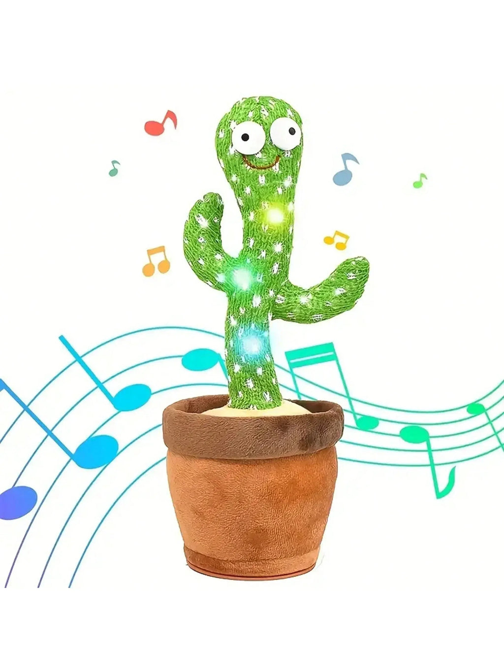 1 cactus parlant rechargeable, avec fonction d'enregistrement et de répétition. Changeur de voix disponible en espagnol, anglais et arabe