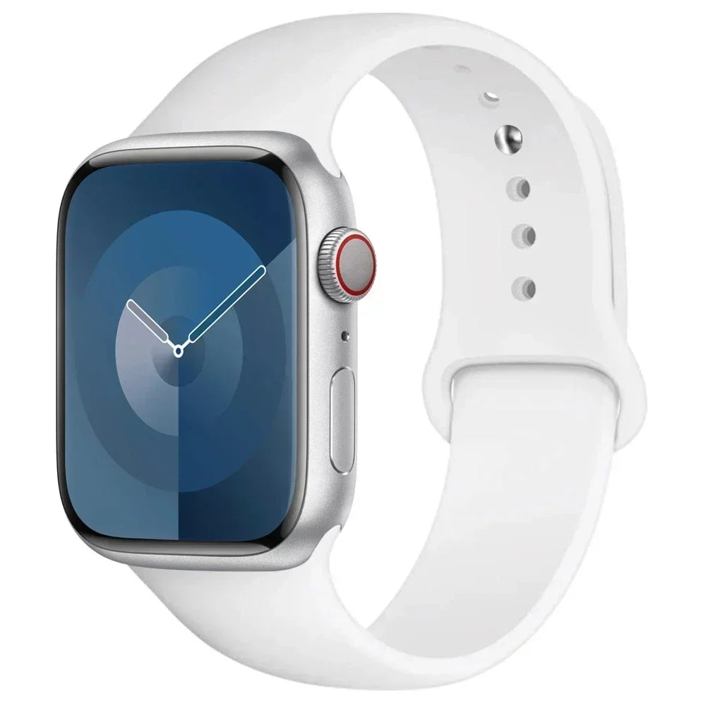 Bracelet en Silicone pour Apple Watch, 44mm 45mm 40mm 41mm 42-46mm, bracelet de sport iwatch série 8 7 6 5 4 9 10 11 SE-Ultra 2/3 49mm