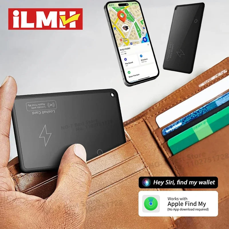 Carte de suivi de portefeuille, charge sans fil, suivi de localisation, localisateur Gps, étiquette intelligente pour Iphone, appareil Apple, trouver mon localisateur GPS Airtag