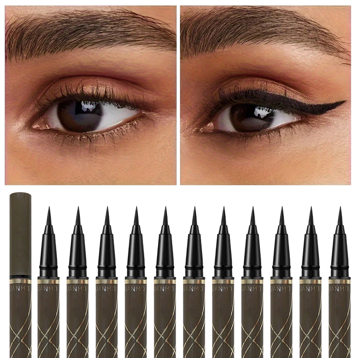 Stylo eyeliner gel fin – Texture lisse et waterproof, sans bavure, haute pigmentation, application facile, multicolore, maquillage des yeux longue tenue