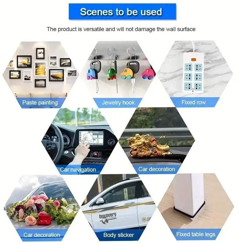 SEAMETAL – ruban adhésif Double face Super résistant, lavable, réutilisable, Transparent, sans Trace, autocollant pour voiture, maison, bureau
