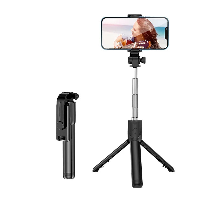 Perche à selfie sans fil avec trépied, lampe et télécommande Bluetooth extensible pour iPhone et streaming TikTok en direct