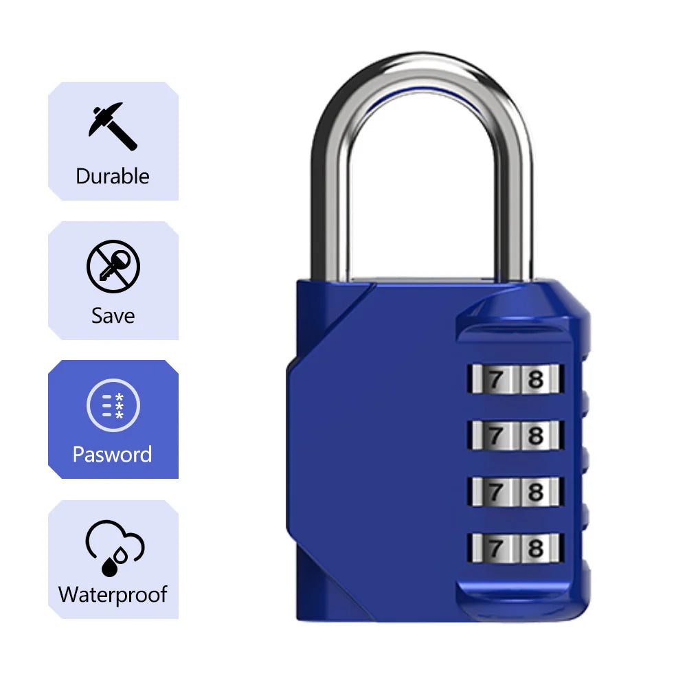 Cadenas de voyage antivol pour sac à dos, petit cadenas à combinaison réinitialisable à 3 ou 4 chiffres, cadenas à code pour valise, cadenas pour bagages