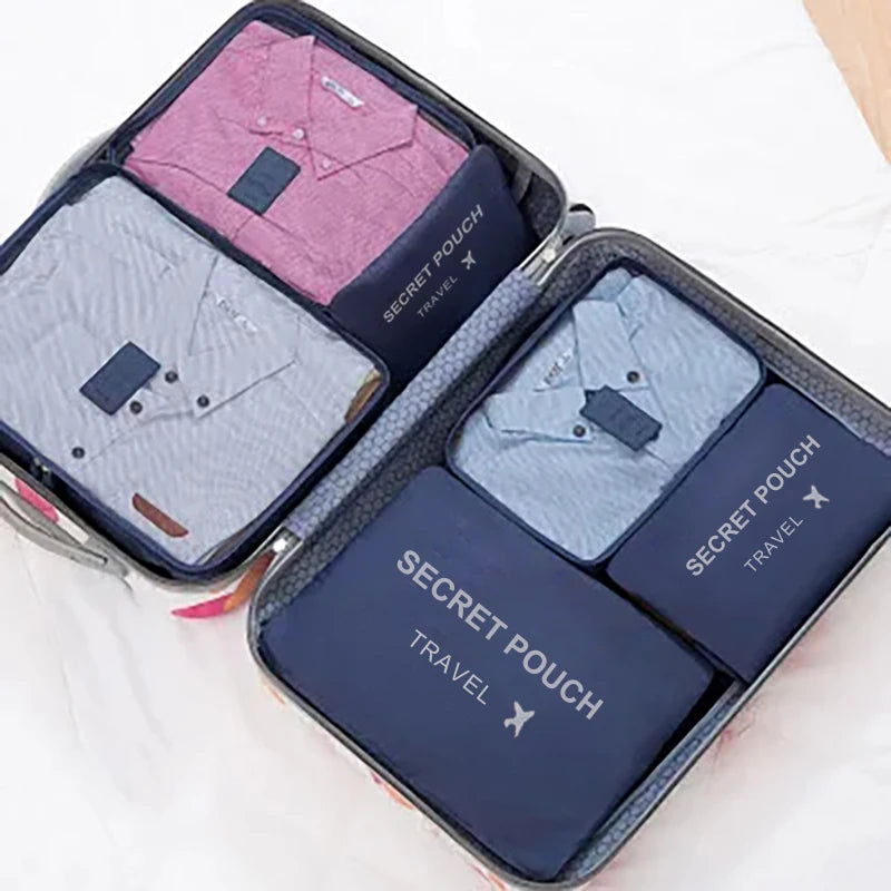 6pcs Set Travel Storage Bags Suitcase Packing Set Storage Cases Portable Luggage Organizer Clothes Shoe Foldable Organizer