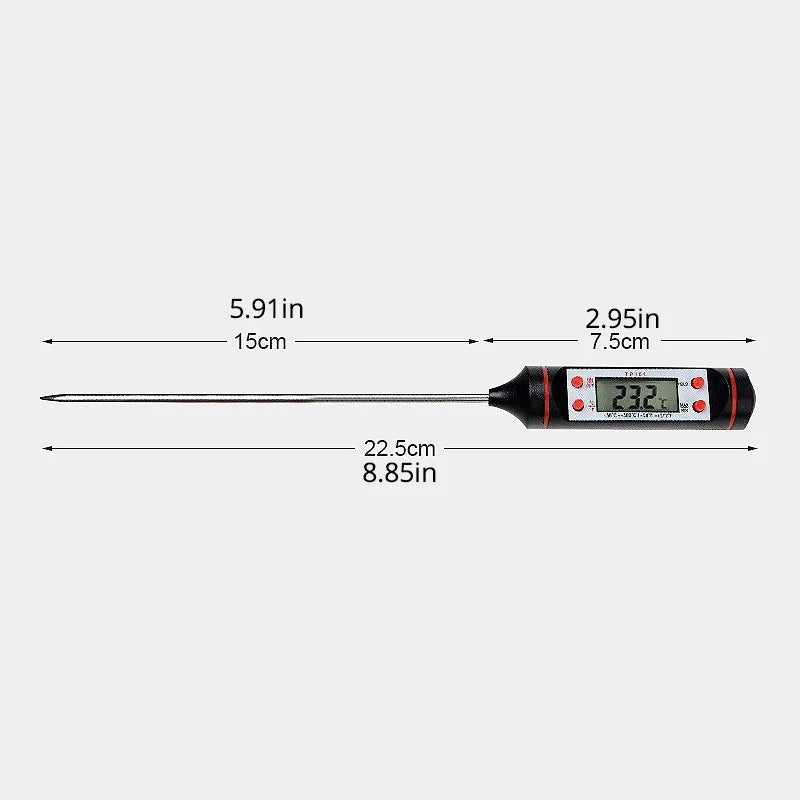 Thermomètre numérique de cuisine pour aliments et pâtisserie, à sonde électronique, avec affichage numérique, pour grillades liquides