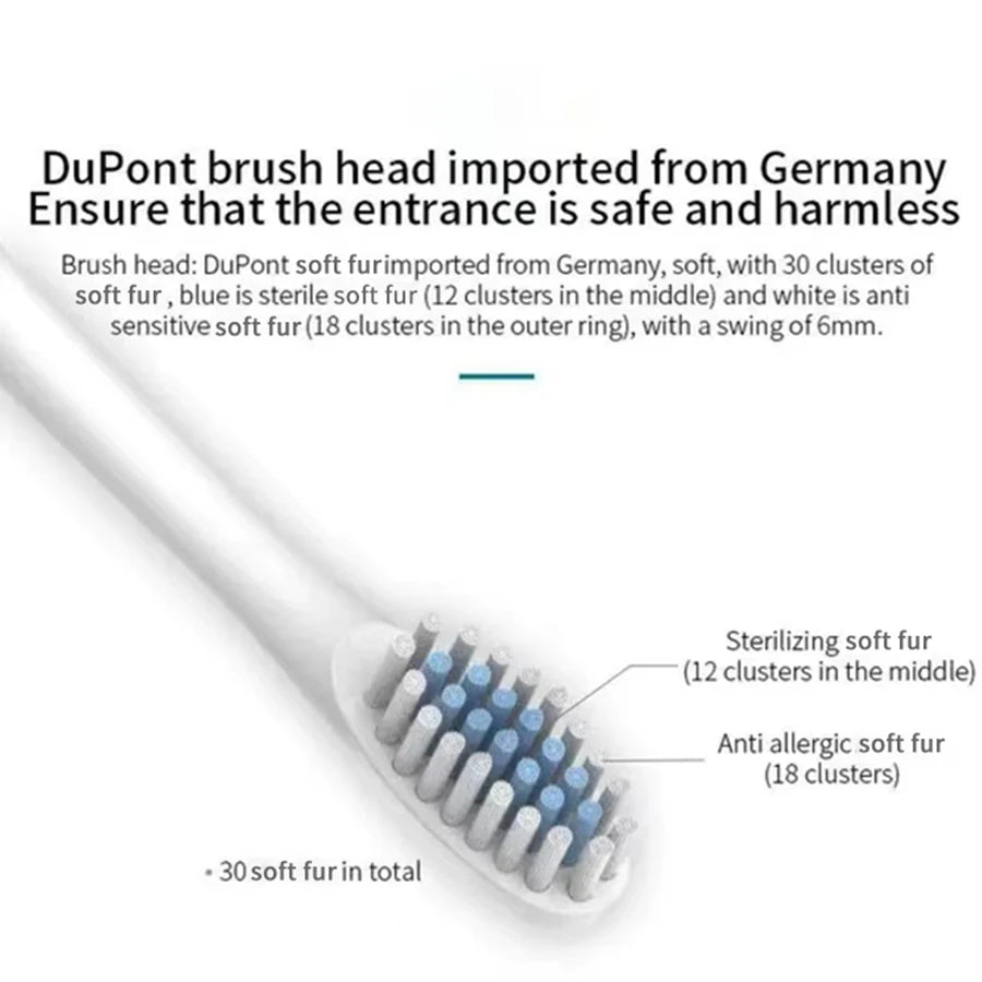 Brosse à dents électrique ultrasonique, Mode à Six vitesses, cheveux doux, chargement USB, étanche, nettoyeur de dents pour adulte, ensemble automatique pour Couple