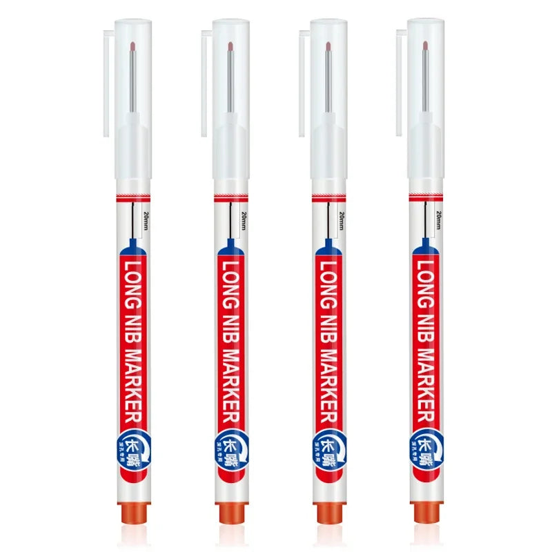 Marqueurs à tête de pointe longue pour stylo perforateur en métal, étanche, salle de bains, décoration du bois, multi-usages, 4 pièces/ensemble 20mm