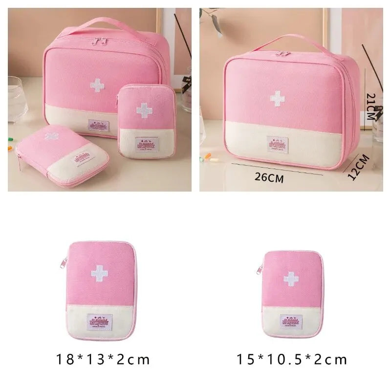 Sac de rangement médical Portable 3 pièces/ensemble, Kit de premiers secours d'urgence en Camping, organisateur, étui à pilules de voyage en plein air à domicile