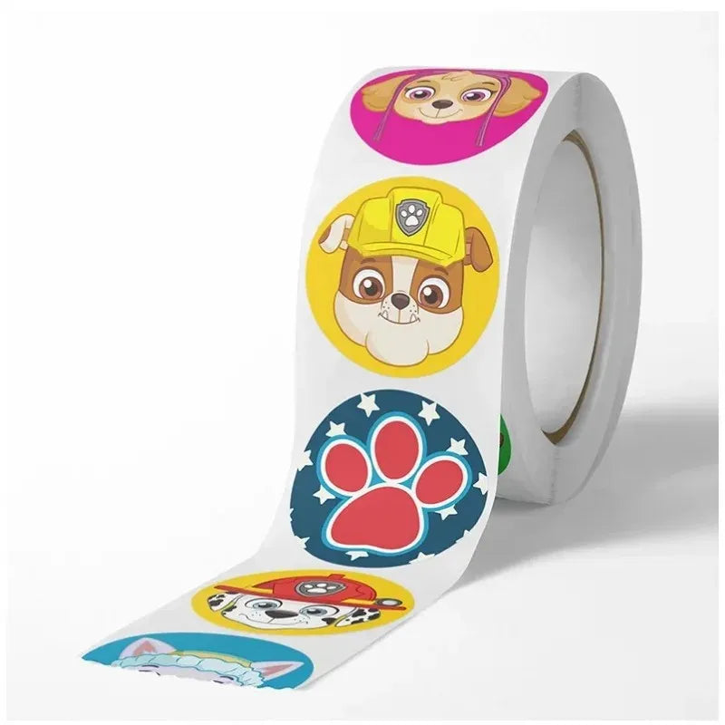 Autocollants de dessin animé Paw Patrol pour enfants, 500 pièces, fournitures de papeterie mignonnes pour enfants, fournitures scolaires pour enseignants, autocollants de récompense, jouets cadeaux, nouvelle collection