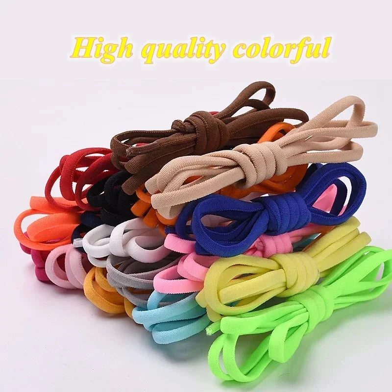 NOUVELLES Options colorées lacets élastiques baskets sans cravate lacet pour sport lacets ronds sans attaches enfants adultes chaussures accessoires