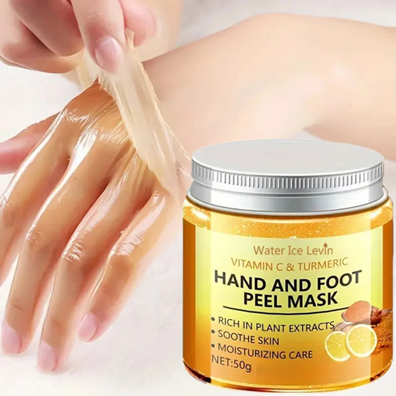 Masque pour la peau des mains et des pieds, vitamine C, curcuma, hydratant, exfoliant, cire pour les mains, crème exfoliante, soins pour la peau, 1/3/5/10 pièces