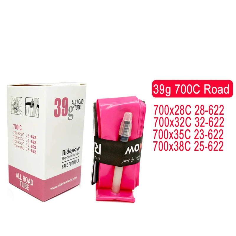 Ridenow Bike Inner Tube 24G 36G 39G 700 18C 25C 28C 32C 35C 38C Road Bike TPU Tube Ultralight French Valve 45mm 65mm 85mm Tube