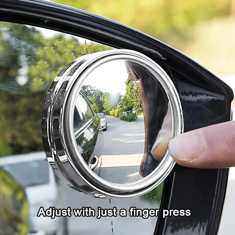 2 pièces rétroviseur d'angle mort réglable à 360 degrés rétroviseur auxiliaire de voiture miroir convexe cadre rond rétroviseurs grand angle pour marche arrière de voiture