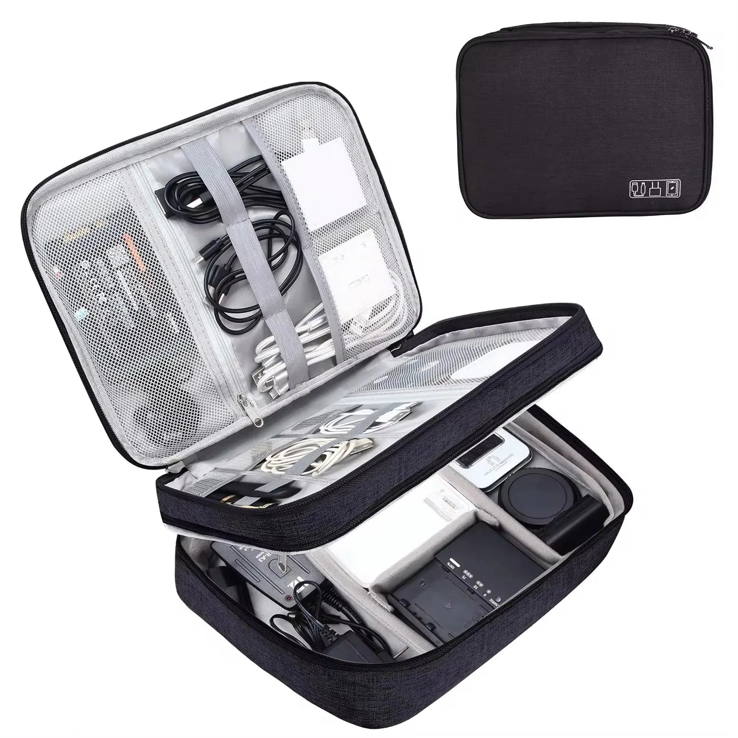 Sac de rangement de câbles étanche, organisateur d'accessoires électroniques numériques, étui de rangement de câbles de voyage Portable pour chargeur de câbles