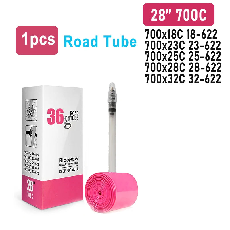 Ridenow Bike Inner Tube 24G 36G 39G 700 18C 25C 28C 32C 35C 38C Road Bike TPU Tube Ultralight French Valve 45mm 65mm 85mm Tube