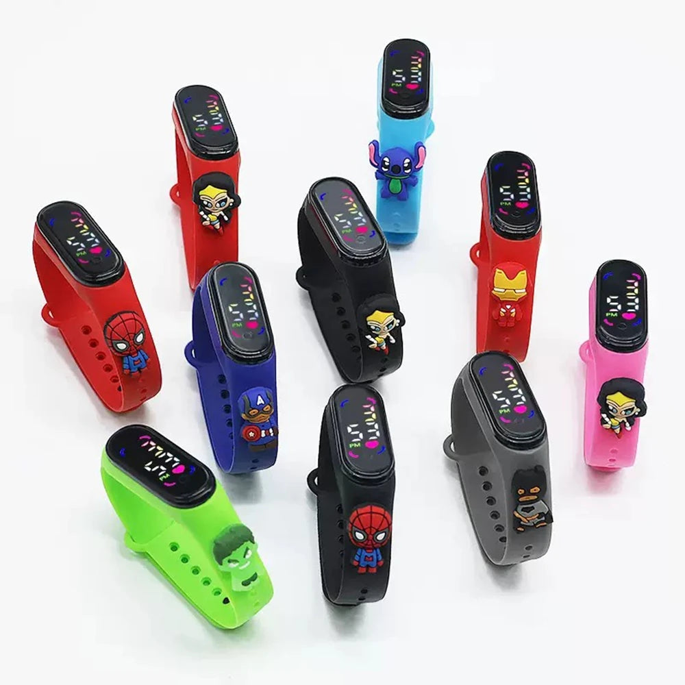 Disney Fashion Mickey Children Watches For Girls Electronic Bracelet Sports Touch LED  Doll Kids Watch Women Waterproof Clock