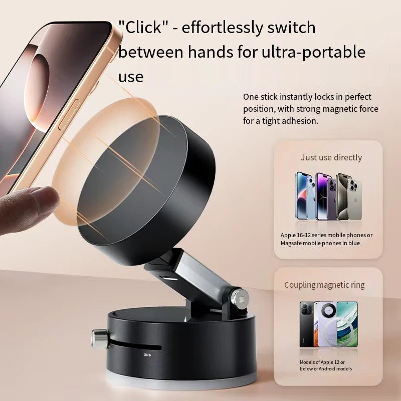 Support magnétique pour téléphone portable de voiture 2025 - Nouveau modèle à ventouse et fixation par vide - Support de téléphone portable spécialement conçu pour les voitures