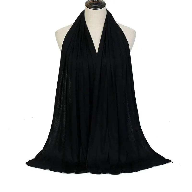 Écharpe Hijab en Jersey de coton Modal, châle musulman Long, Turban doux uni, bandeau pour femmes, bandeau africain 170x60cm