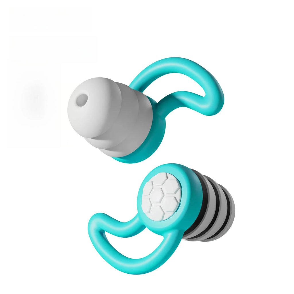Une paire de bouchons d'oreille en silicone souple avec réduction de bruit, étanches, confortables à porter, adaptés pour dormir et nager
