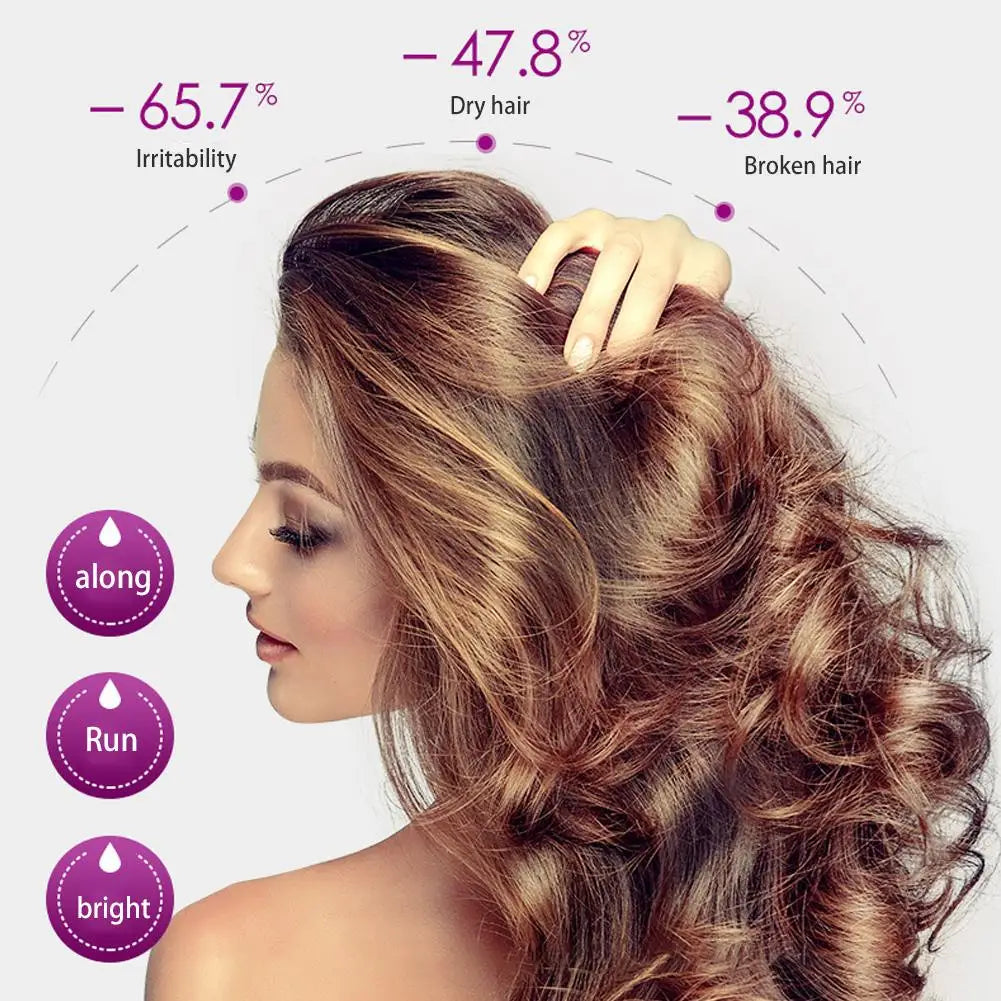 Sérum coiffant pour cheveux secs et indisciplinés, capsules d'huile essentielle de rose, soin sans rinçage anti-frisottis, répare les cheveux secs et abîmés