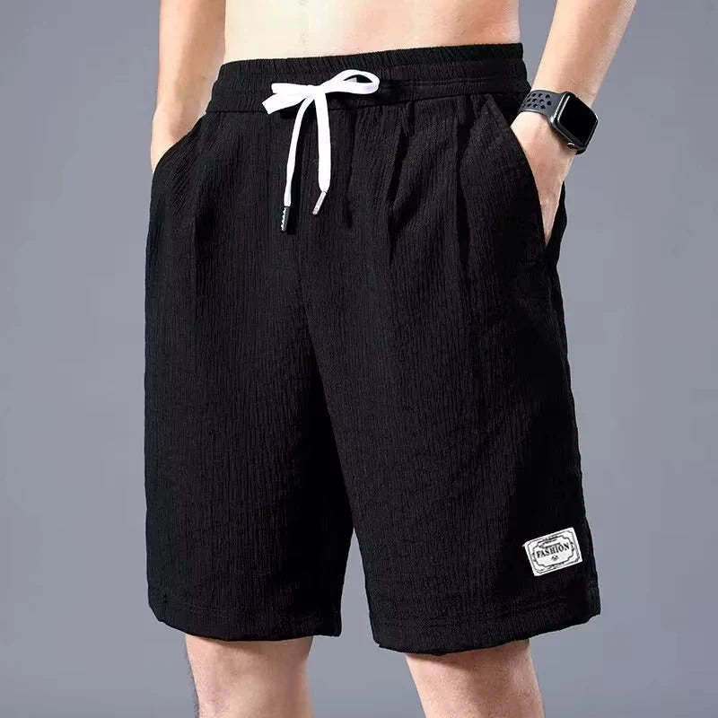 Short en soie pour homme, pantalon de sport court et fin, coupe droite ample, respirant, tendance et décontracté, tailles XL à XXXL