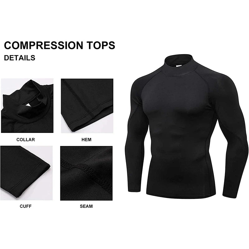 T-shirt de Sport de musculation pour hommes, séchage rapide, chemise de course à manches longues, haut de Compression, T-shirt de gymnastique, Fitness serré Rashgard