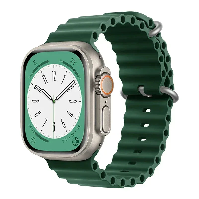 Bracelet océan en Silicone pour bracelets de montre Apple 45mm 46mm 40mm Ultra 2 49mm 44mm 41mm 38-42mm bracelet de sport série 10 9 8 7 6 5 4 SE