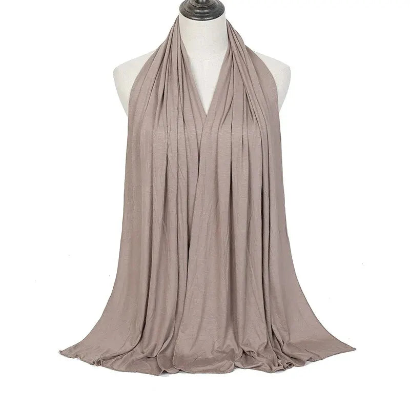 Écharpe Hijab en Jersey de coton Modal, châle musulman Long, Turban doux uni, bandeau pour femmes, bandeau africain 170x60cm