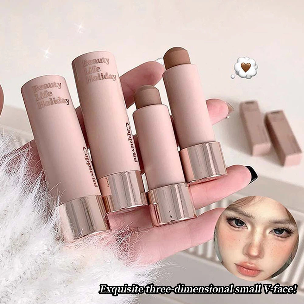 Cappuvini Stick Contour Soyeux Hydratant 3D, Teinte Naturelle Mate Unique, Idéal pour le maquillage du nez et du contouring