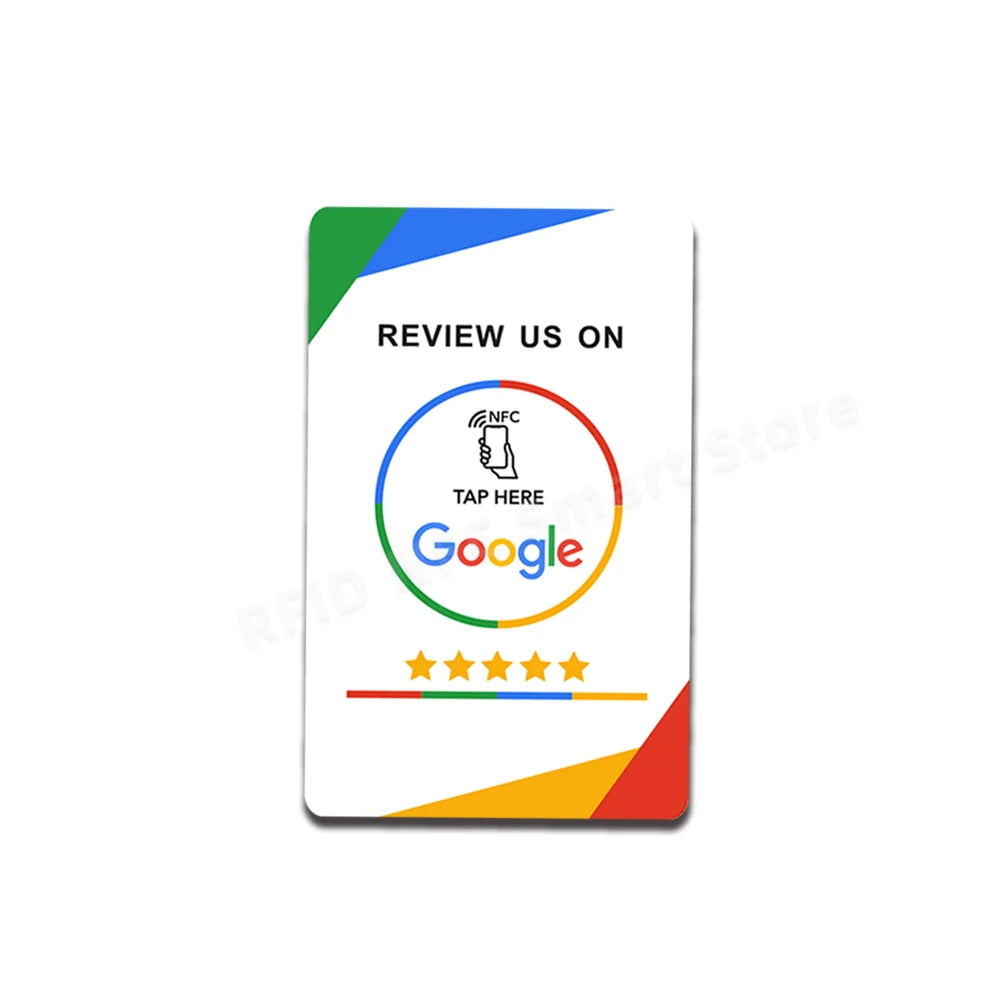 Cartes de critique Google NFC Android/iPhone Tap URL Écriture Cartes de critique sociale professionnelle Sticker arrière Carte NFC personnalisée