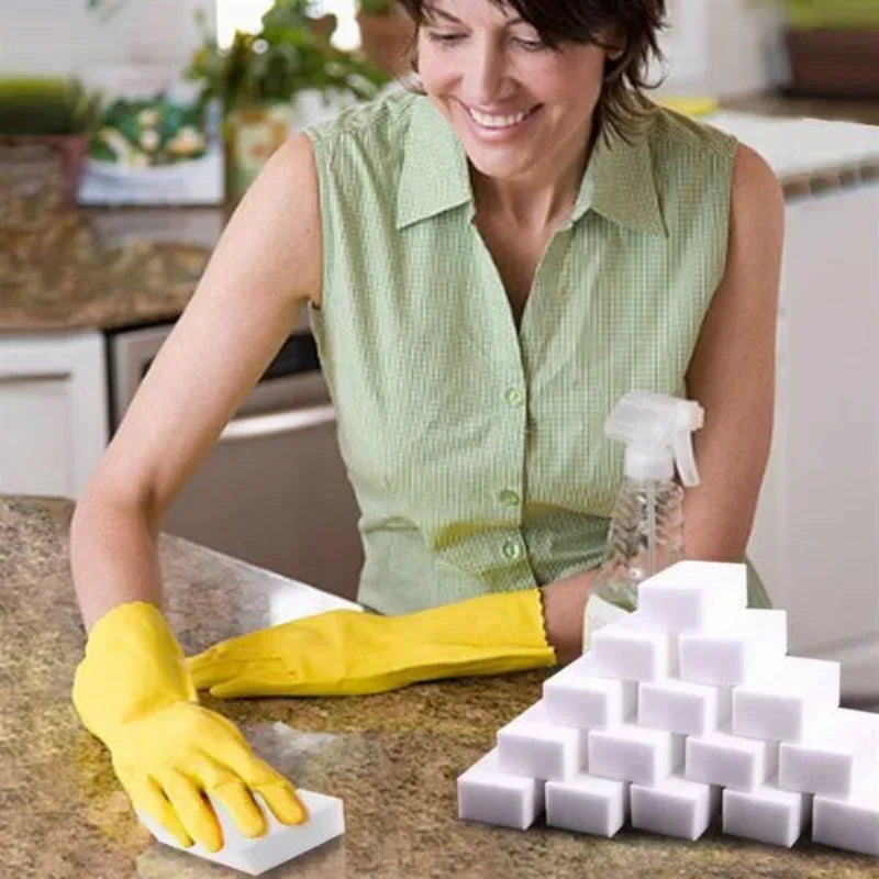 Lot de 5 ou 50 éponges magiques en mélamine, nettoyantes et ultra-absorbantes, pour la cuisine et la salle de bain, outils de nettoyage et produits ménagers