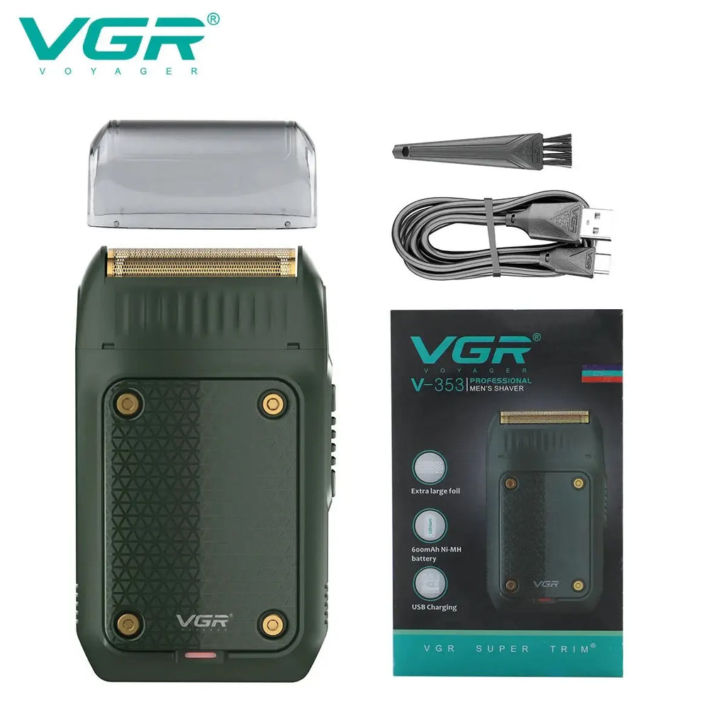 Rasoir professionnel VGR V-353, tondeuse à barbe portable rechargeable, mini rasoir pour hommes