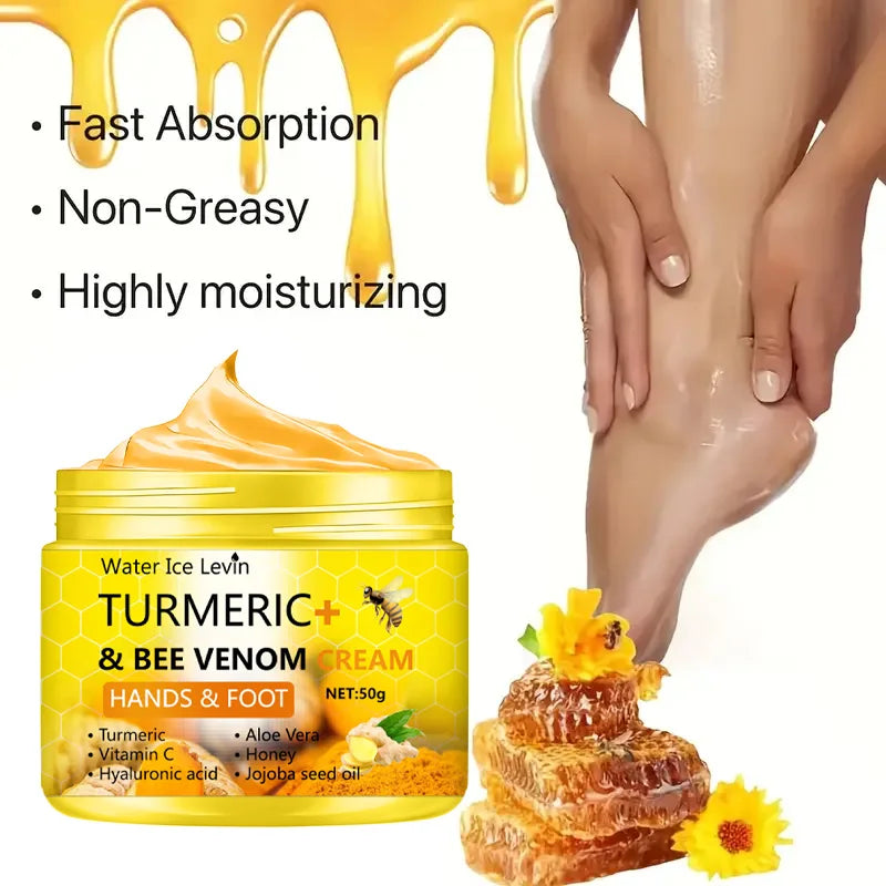 Curcuma abeille venin Anti-séchage crème pour les pieds fissures pour les mains réparation élimination de la peau crème de soin pieds morts peau des mains 50g