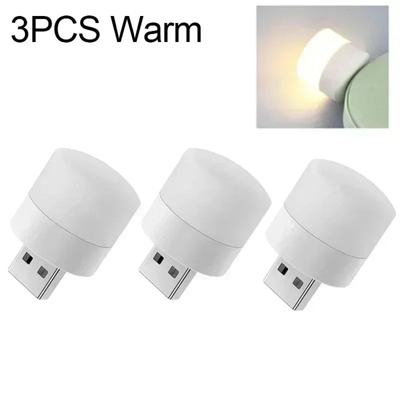 Mini USB lumière lampe à LED lumières Table chambre prise livre de nuit lecture articles de décoration blanc chaud protection des yeux en gros chambre