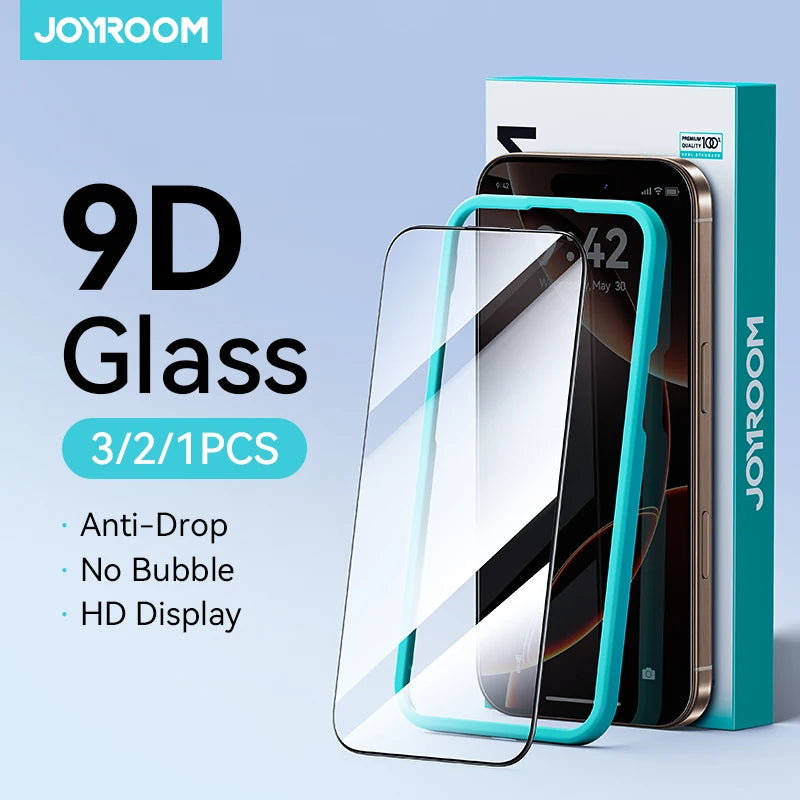 Joyroom 3/2/1 pièces verre HD pour iPhone 17 16 15 Pro Max protecteur d'écran Protection en verre trempé plein écran pour iPhone 17 16 15