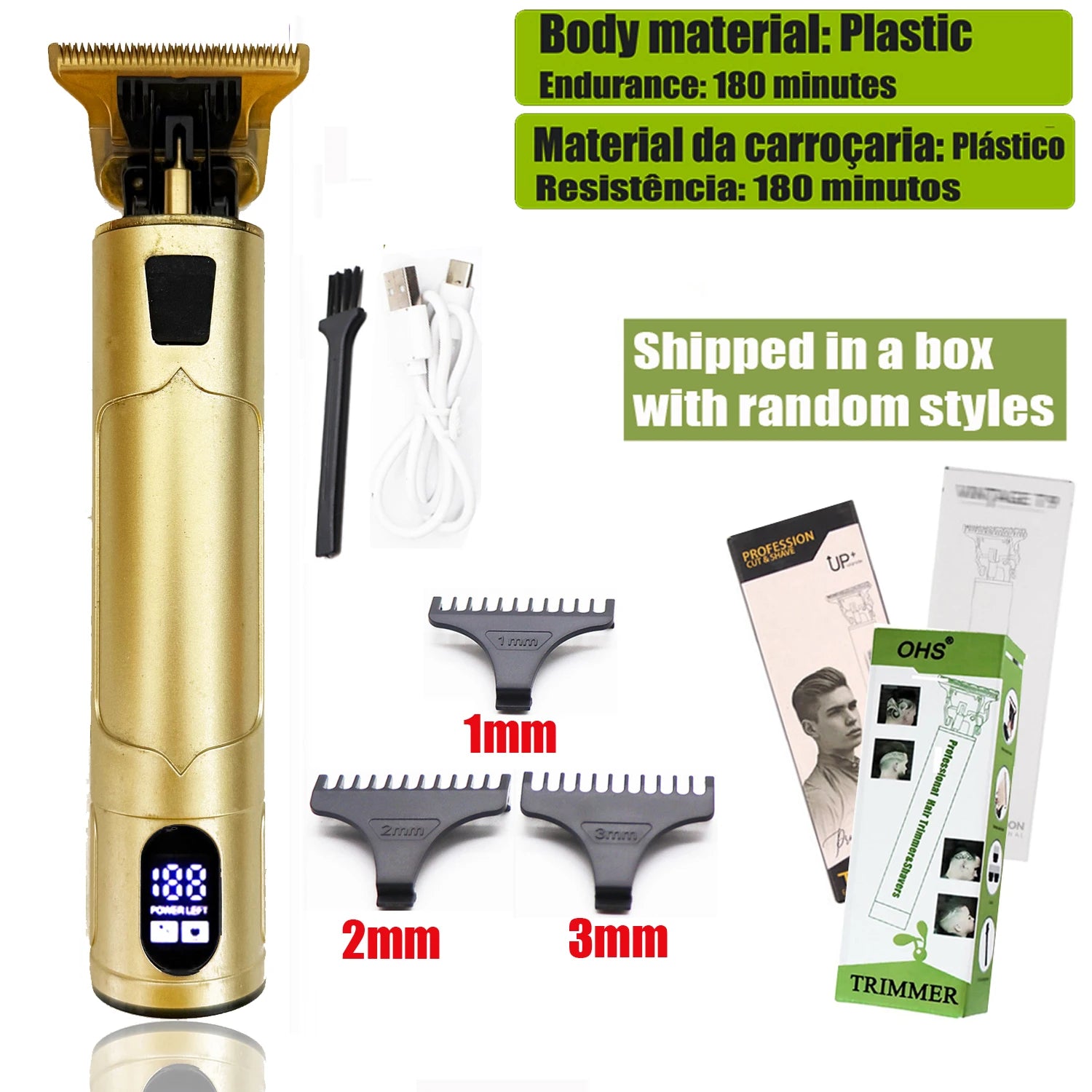 Hot Sale Vintage T9 Electric Cordless Hair Cutting Machine Professional Hair Barber Trimmer For Men Clipper Shaver Beard Lighter