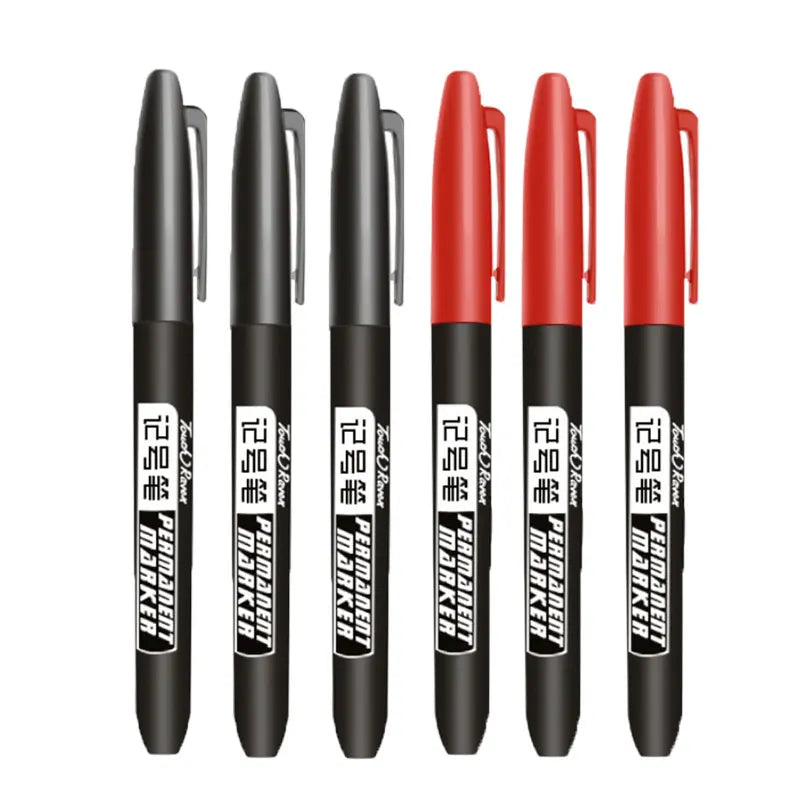 Stylo marqueur Permanent pour dessin Manga, 6 pièces, noir, bleu, rouge, encre étanche, stylos pour croquis, papeterie fournitures scolaires d'art