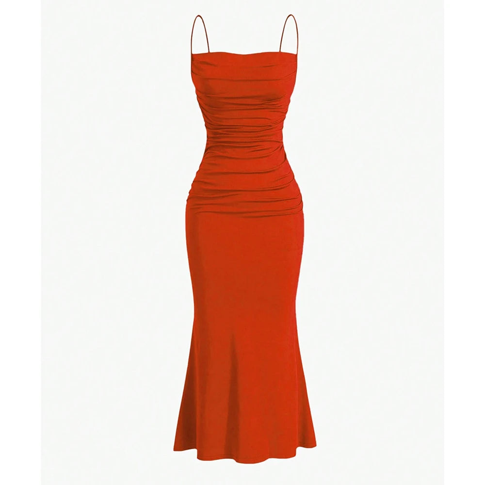 Mia Muse robes de soirée pour femmes Maxi bretelles Spaghetti élégant mince soirée invité de mariage multicolore été robes de demoiselle d'honneur
