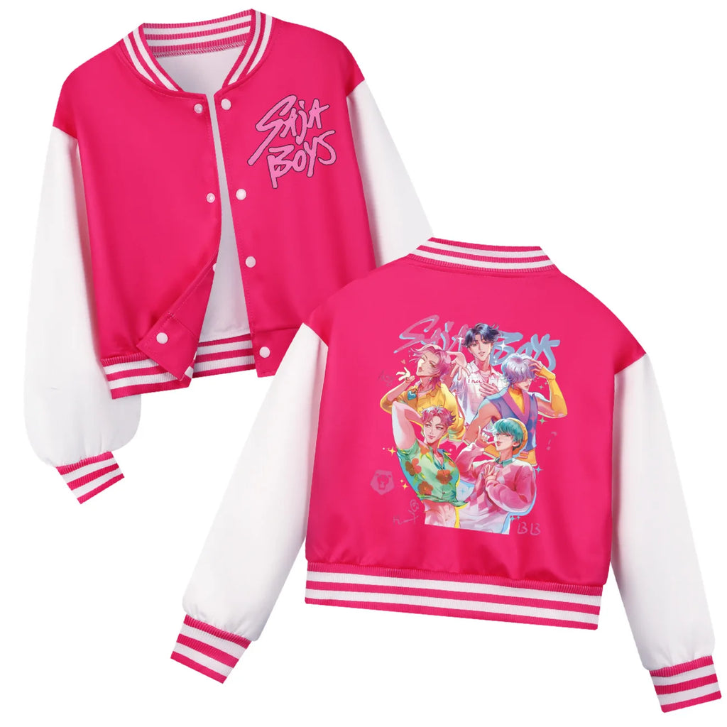 Vêtements pour enfants KPop Demon Hunters Huntrix SAJABOYS - Uniforme de baseball pour garçons - Printemps/Automne - Sweat à capuche décontracté pour bébés et filles - Costume pour enfants