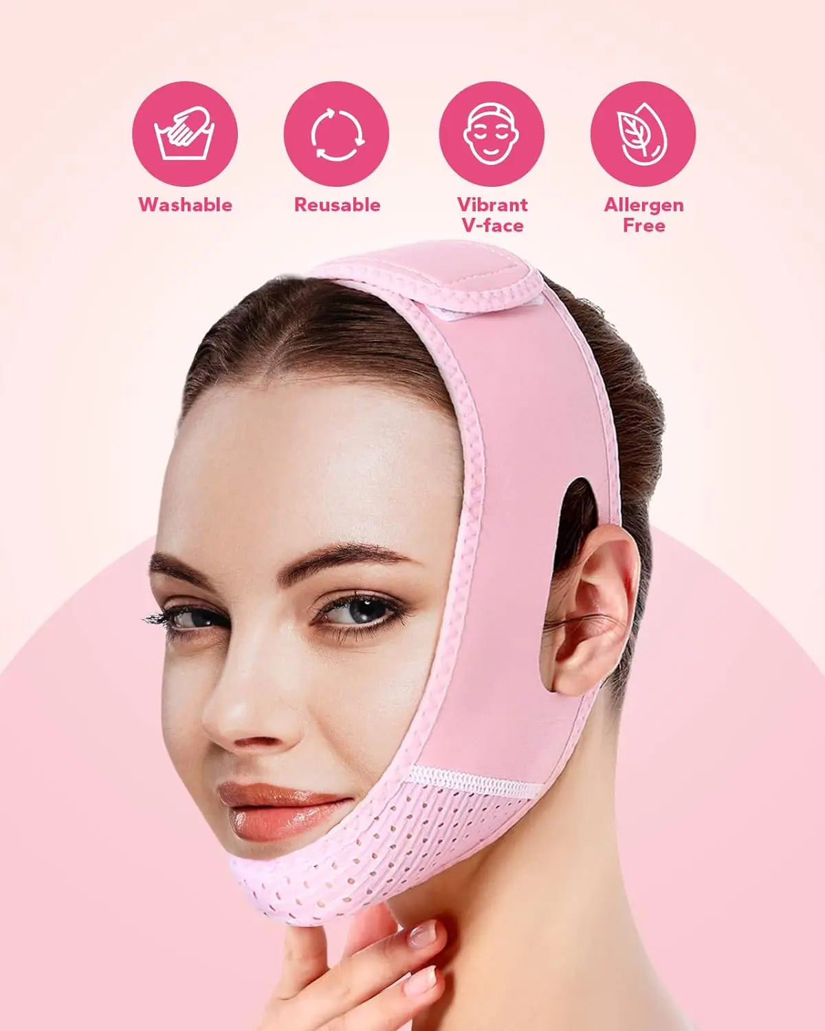 Masque en V réutilisable, correcteur de double menton, patch pour menton, mentonnière, ceinture en V, masque facial en V pour visage relâché
