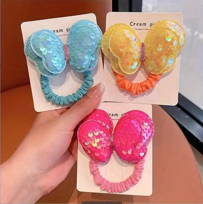 Clearance_200PCS Women Girls Colorful Nylon Elastic Hair Bands Ponytail Hold Small Hair Tie Rubber Bands Scrunchie Hair Accessor