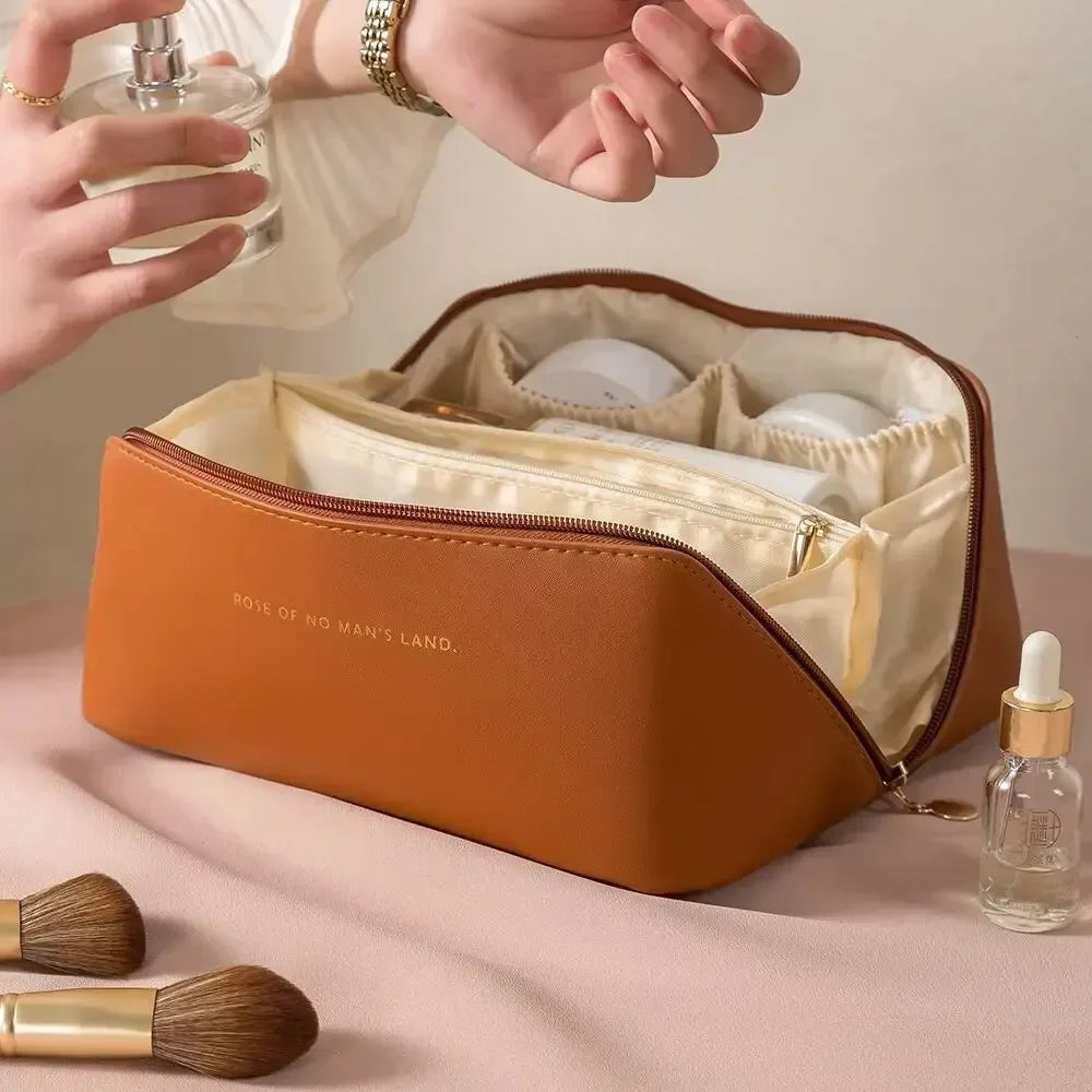 Organisateur de maquillage, trousse de toilette féminine, trousse de maquillage, pochette de rangement, boîte de luxe pour dame, sac à cosmétiques, sac de rangement pour voyage à fermeture éclair