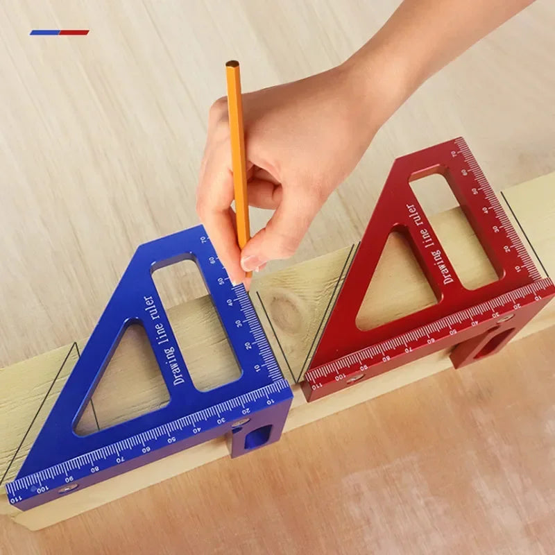 Règle de mesure multi-angle en aluminium 45 ° 90 °, rapporteur carré pour le travail du bois, règle triangulaire à onglet, outil de traçage utilitaire