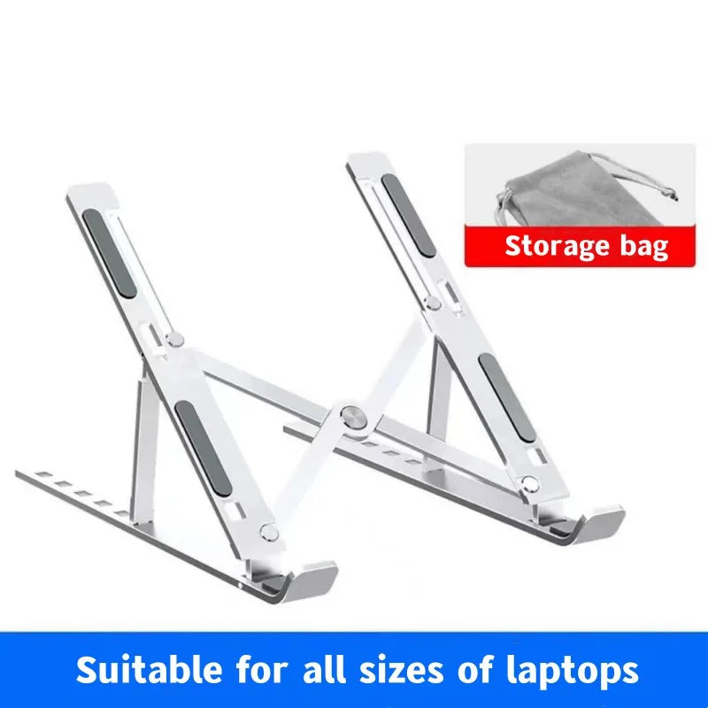 Support pliable en aluminium pour ordinateur portable, réglable et portable, compatible avec MacBook Air et Pro, et accessoires de refroidissement