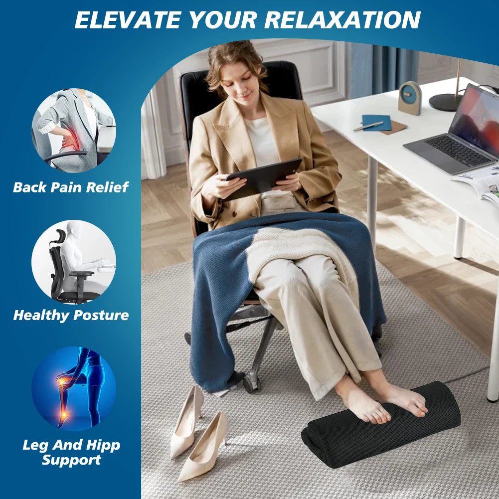 Tabouret de bureau en mousse à mémoire de forme et repose-pieds sous bureau, coussin surélevé pour les jambes, idéal pour les jeux et le bureau à domicile