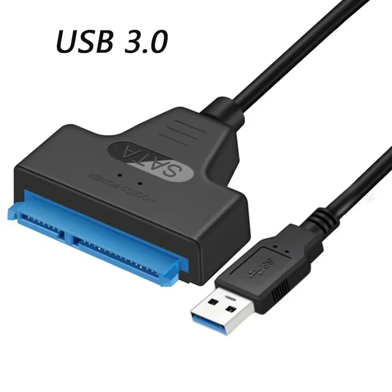 Câble adaptateur SATA vers USB 3.0, compatible avec les disques durs externes HDD/SD 2,5 pouces (22 broches).