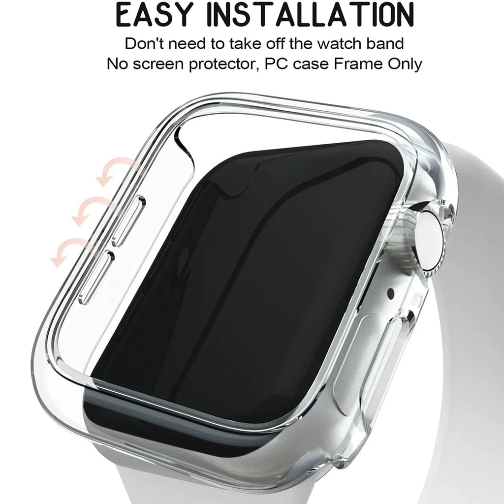 Couvercle pour boîtier de montre Apple Watch, 45mm 41mm 44mm 40mm 42mm 38mm 46 49mm, accessoires de protection PC, pare-chocs iWatch série 8 7 SE 6 5 4 3 9